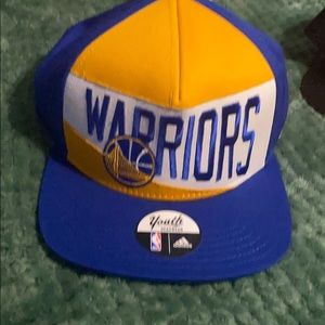Blue yellow white warriors adidas hat